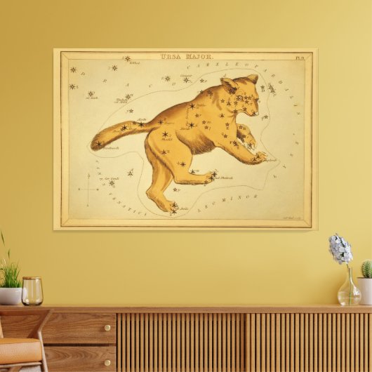 Ursa Major -  Astronomisch Star Chart Afbeelding Canvas Afdruk (Insitu (Woonkamer))