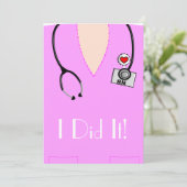 Urse Graduation Invitations Roze Kaart (Staand voorkant)