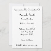 Urse Graduation Invitations Roze Kaart (Achterkant)