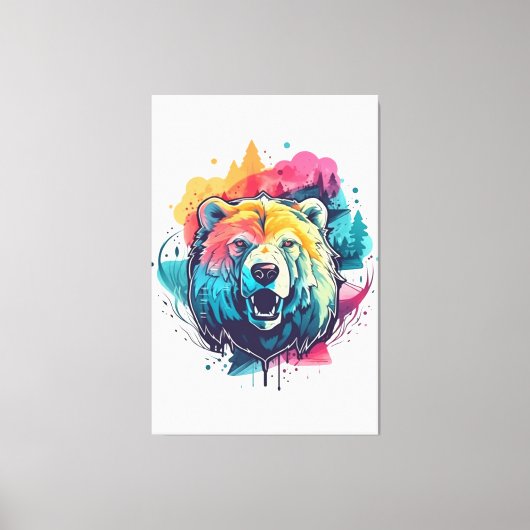 Urso vibrante canvas afdruk (Voorkant)