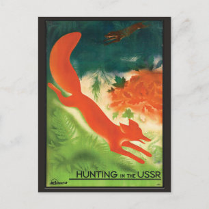 URSS Russie vintage voyage carte postale chasse au