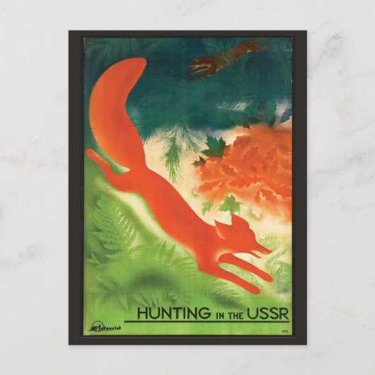 URSS Russie vintage voyage carte postale chasse au (Devant)