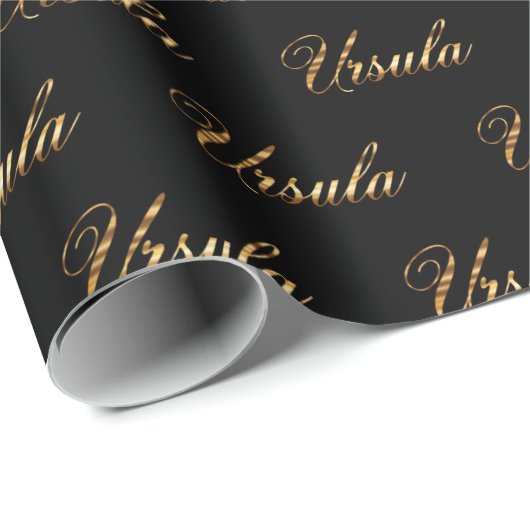 Ursula gold Design Lettering Geschenkpapier Cadeaupapier (Rol Hoek)