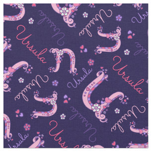 Ursula letter U monogram hart bloemen stof
