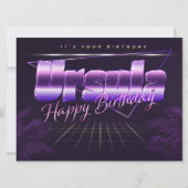 Ursula Name Vorname lila retro Karte Geburtstag Kaart (Voorkant)