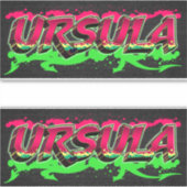 Ursula Prénom Nom Graffiti Autocollant Autocollant (Devant)