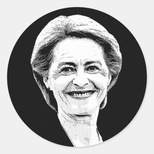 Ursula von der Leyen Ronde Sticker (Voorkant)