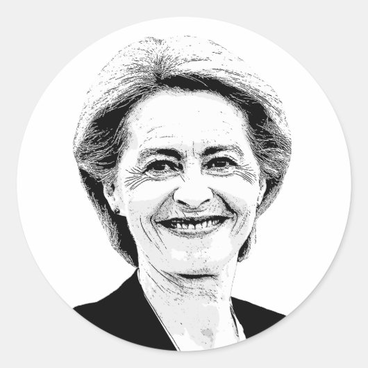 Ursula von der Leyen Ronde Sticker (Voorkant)