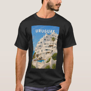 Uruguay Casapueblo Illustratie Reis Kunst Vintage T-shirt