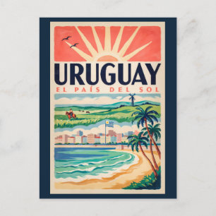 Uruguay Cultuur Illustratie Reis Kunst Vintage Briefkaart