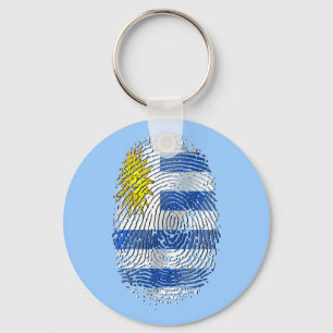Uruguay DNA vingerafdruk Uruguayaanse vlaggenpride Sleutelhanger