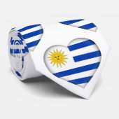 Uruguay Drapeau Couleurs Coeur Motif Cravate (Roulé)