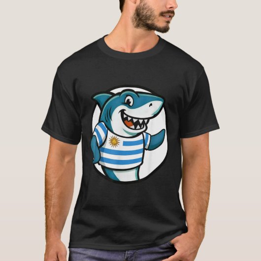 Uruguay Flag Shark Funny Uruguayan T-shirt (Voorkant)