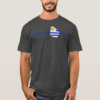 Uruguay Heartbeat Vlag Pulse T-shirt