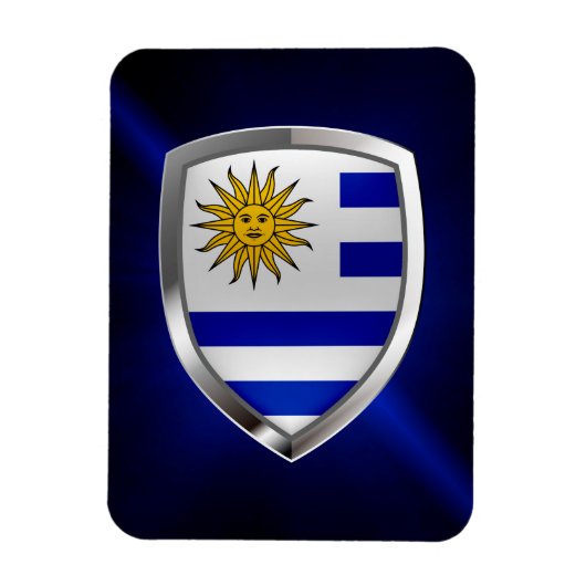Uruguay Metallic Emblem Magneet (Verticaal)