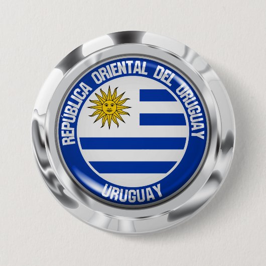 Uruguay Ronde Embleem Button 7,6 Cm (Voorkant)