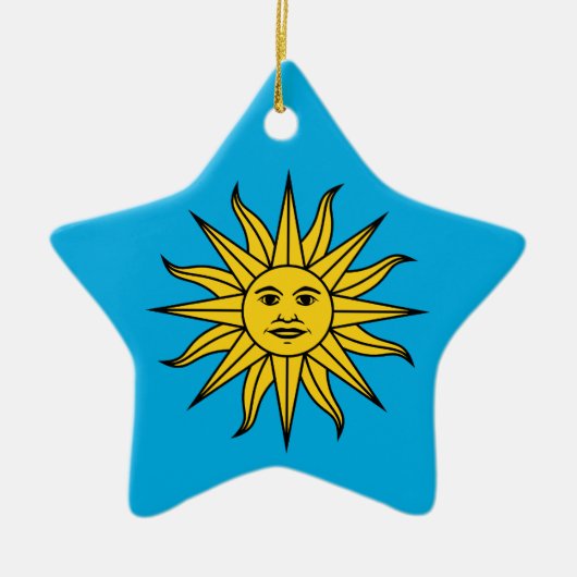 Uruguay Sol de Mayo Keramisch Ornament (Voorkant)