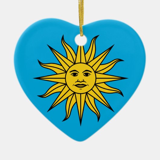 Uruguay Sol de Mayo Keramisch Ornament (Voorkant)