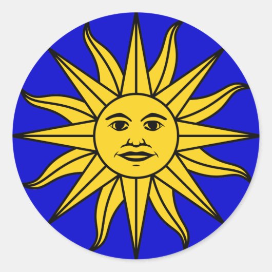 Uruguay "Sol de Mayo" Ronde Sticker (Voorkant)