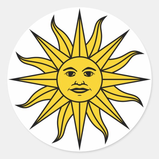 Uruguay Sol de Mayo Ronde Sticker (Voorkant)