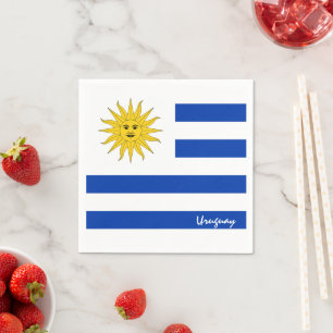 Uruguay & Uruguay Vlag partij mode/sport fan Servet