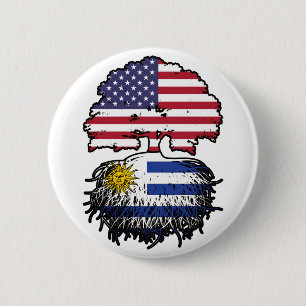 Uruguay Uruguayaanse Amerikaanse vlag - Boomboomst Ronde Button 5,7 Cm