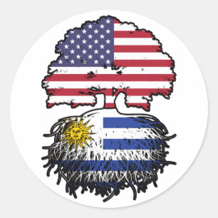 Uruguay Uruguayaanse Amerikaanse vlag - Boomboomst Ronde Sticker