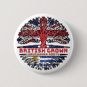 Uruguay Uruguayaanse UK - Britse boom Ronde Button 5,7 Cm