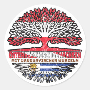 Uruguay Uruguayisch Österreichisch Österreich Baum Ronde Sticker