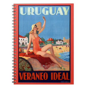 Uruguay Veraneo Ideal Vintage Travel Poster Notitieboek