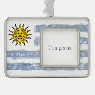 Uruguay Verzilverd Kader Ornament