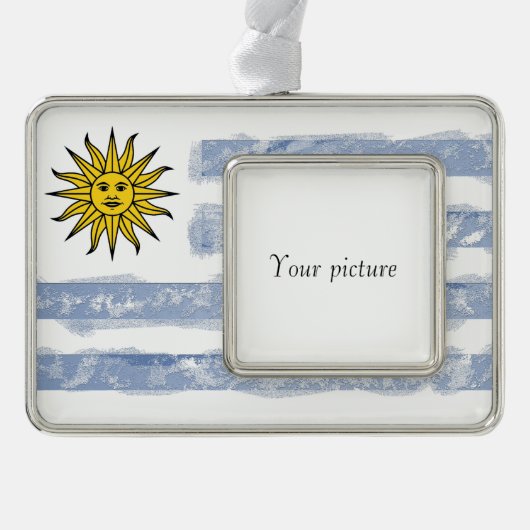 Uruguay Verzilverd Kader Ornament (Voorkant)