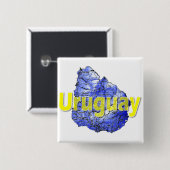 Uruguay Vierkante Button 5,1 Cm (Voorkant /achterkant)