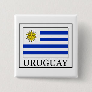 Uruguay Vierkante Button 5,1 Cm
