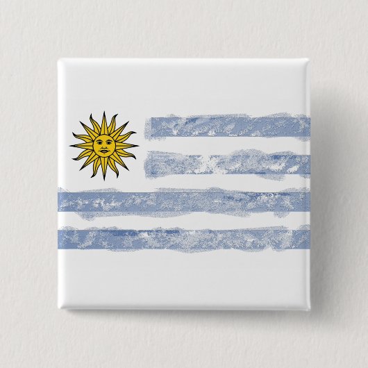 Uruguay Vierkante Button 5,1 Cm (Voorkant)