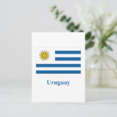 Uruguay-vlag met naam briefkaart (Staand voorkant)