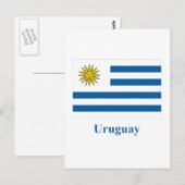 Uruguay-vlag met naam briefkaart (Voorkant / Achterkant)