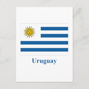 Uruguay-vlag met naam briefkaart