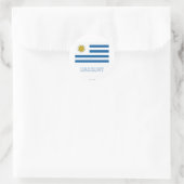 Uruguay Vlag met naam Ronde Sticker (Tas)