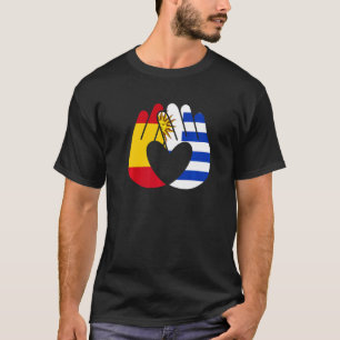 Uruguay Vlag Spanje Vlag Vriendschap Broederschap T-shirt