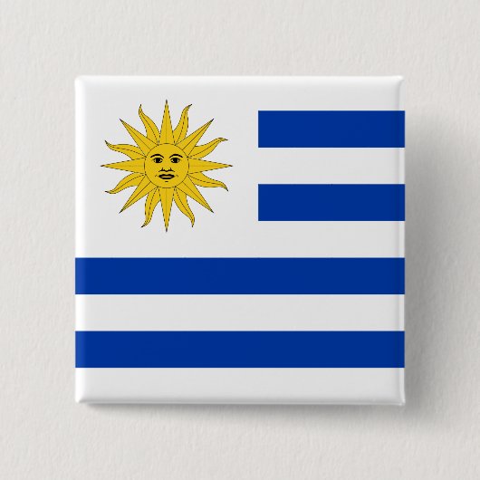 Uruguay-vlag Vierkante Button 5,1 Cm (Voorkant)
