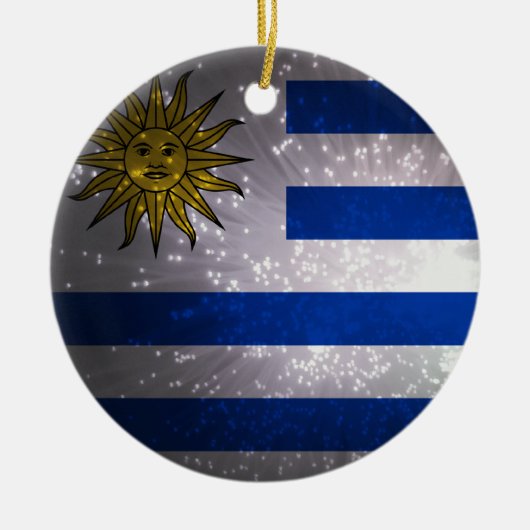 Uruguay Vlag Vuurwerk Keramisch Ornament (Voorkant)