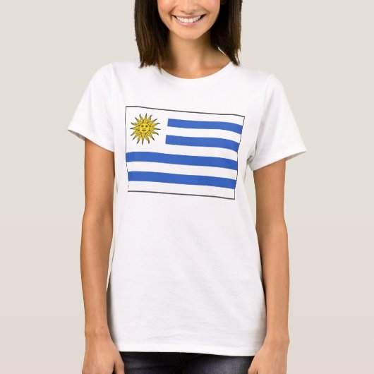 Uruguay vlag x kaart T-Shirt (Voorkant)