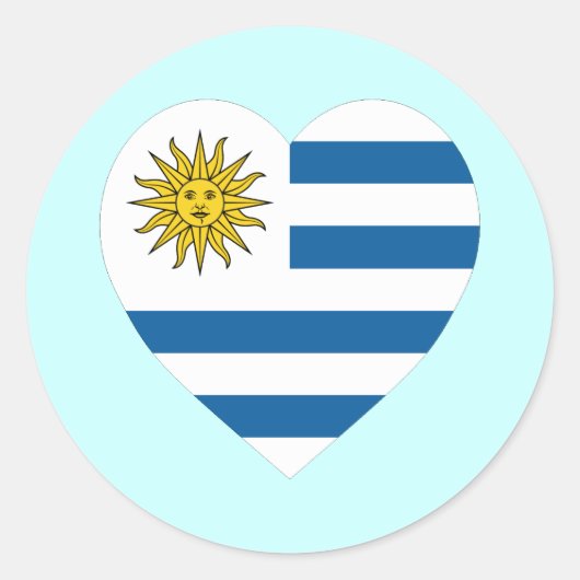 Uruguay-vlaggenhart Ronde Sticker (Voorkant)