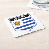 Uruguay-vlaggenschild Kartonnen Onderzetters (Gebogen)