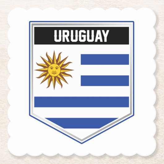 Uruguay-vlaggenschild Kartonnen Onderzetters (Voorkant)