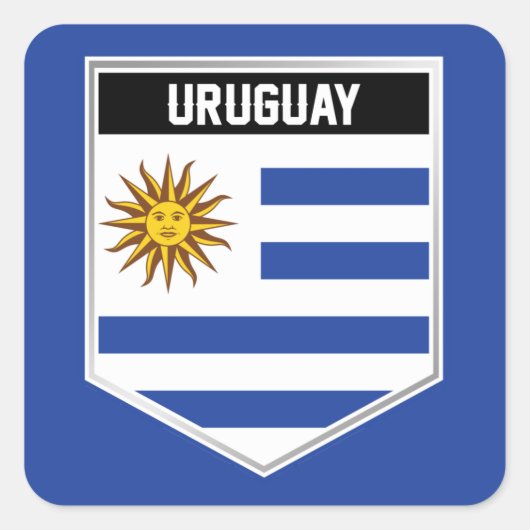 Uruguay-vlaggenschild Vierkante Sticker (Voorkant)