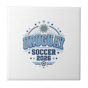 Uruguay Voetbal 2026 Voetbal Vet Land Typografie Tegeltje