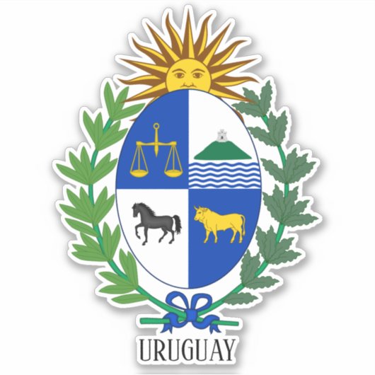 Uruguayaanse nationale wapenschild sticker (Voorkant)