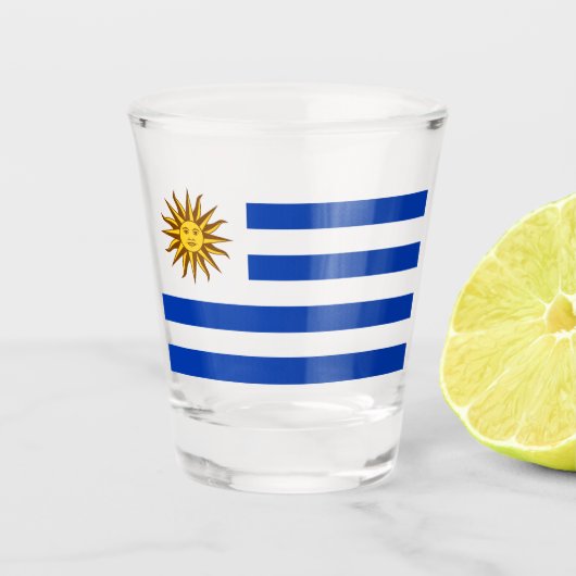 Uruguayaanse vlag shot glas (Voorkant)